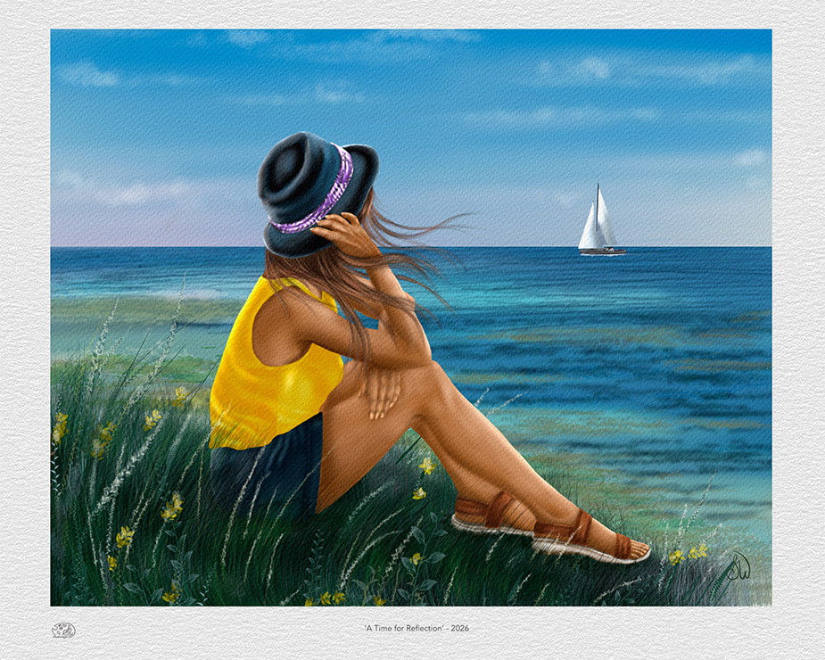 "A Time for Reflection" digital artwork by Shadowmyst Art print example.